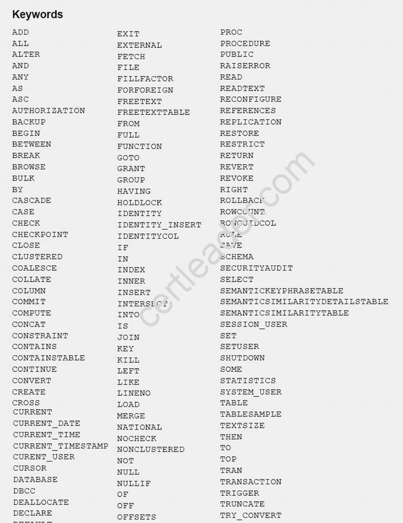 70-761 dumps exhibit