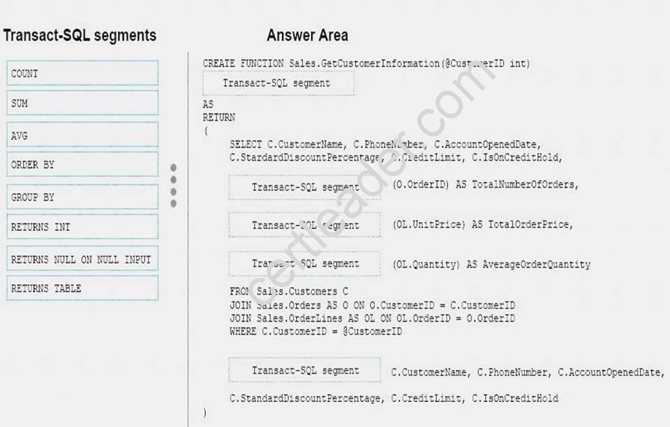 70-761 dumps exhibit